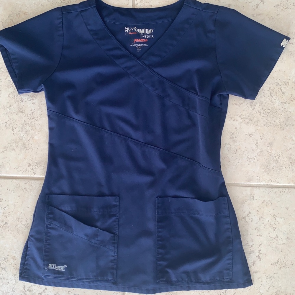 Greys anatomy navy scrub top